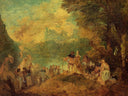The Pilgrimage to Cythera (after Watteau) by Eugene Boudin — mountain oil painting wall art, Realism