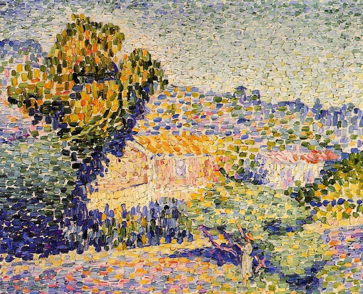 The Pink House by Henri-Edmond Cross — hand-painted architectural oil painting reproduction on canvas