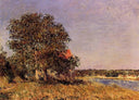 The Plain of Thomery and the Village of Champagne by Alfred Sisley — hand-painted botanical oil painting reproduction on canvas