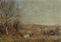 The Plain of Veneux, View of Sablons by Alfred Sisley — hand-painted botanical oil painting reproduction on canvas