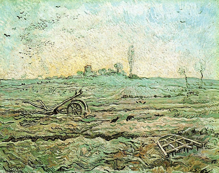 The Plough and the Harrow (after Millet) by Vincent van Gogh — hand-painted landscape oil painting reproduction on canvas