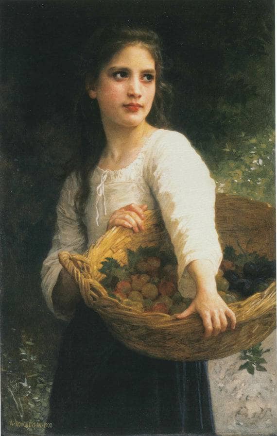 The Plums by William-Adolphe Bouguereau — hand-painted portrait oil painting reproduction on canvas