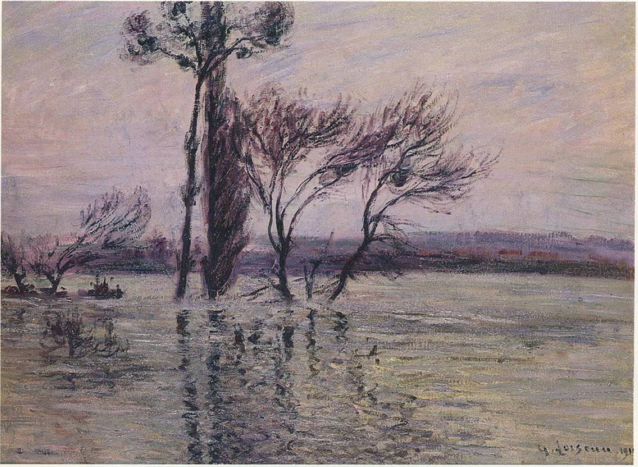 The Pointe de L Ile Under Water - Gustave Loiseau