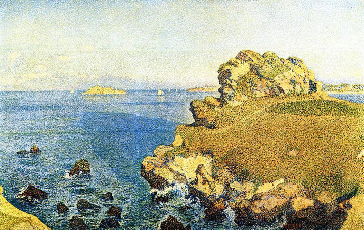 The Pointe de per Kiridec at Roscoff by Theo van Rysselberghe — hand-painted landscape oil painting reproduction on canvas