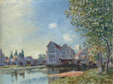 The Pont at Moret Afternoon effect by Alfred Sisley — hand-painted architectural oil painting reproduction on canvas