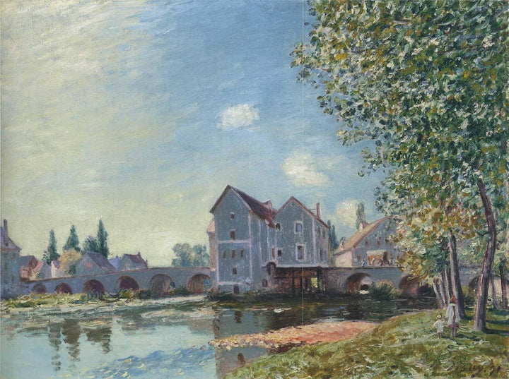 The Pont at Moret Afternoon effect by Alfred Sisley — hand-painted architectural oil painting reproduction on canvas
