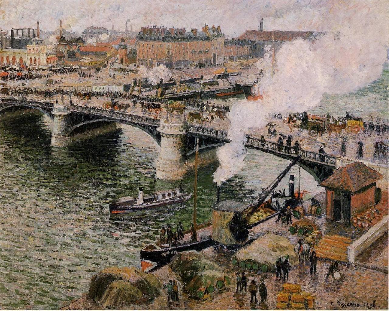 The Pont Boieldieu, Rouen, Damp Weather
