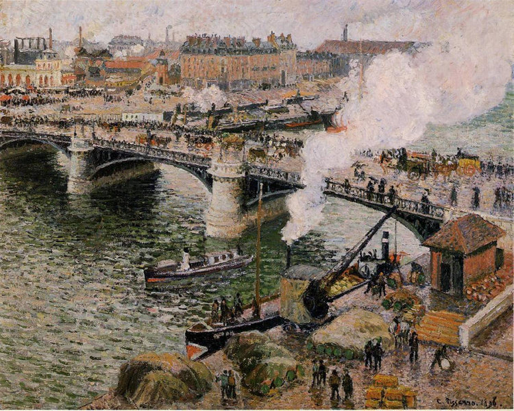 The Pont Boieldieu, Rouen, Damp Weather - Camille Pissarro