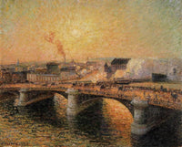 The Pont Boieldieu, Rouen, Sunset by Camille Pissarro — hand-painted landscape oil painting reproduction on canvas