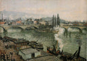 The Pont Corneille, Rouen, Grey Weather by Camille Pissarro — seascapes oil painting wall art, Impressionism