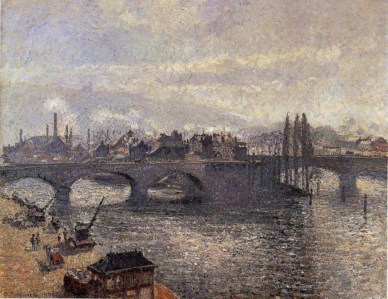 The Pont Corneille, Rouen, Morning Effect - Camille Pissarro