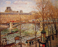 The Pont du Carrousel, Afternoon by Camille Pissarro — hand-painted botanical oil painting reproduction on canvas