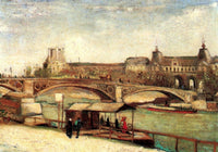 The Pont du Carrousel and the Louvre by Vincent van Gogh — hand-painted architectural oil painting reproduction on canvas