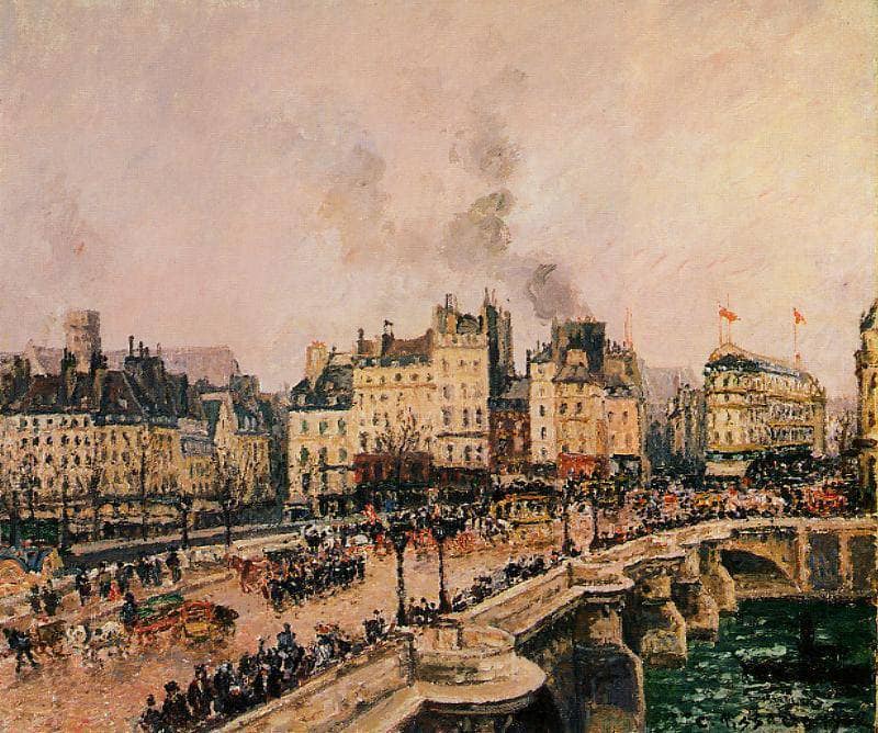 The Pont Neuf 2 by Camille Pissarro — hand-painted architectural oil painting reproduction on canvas