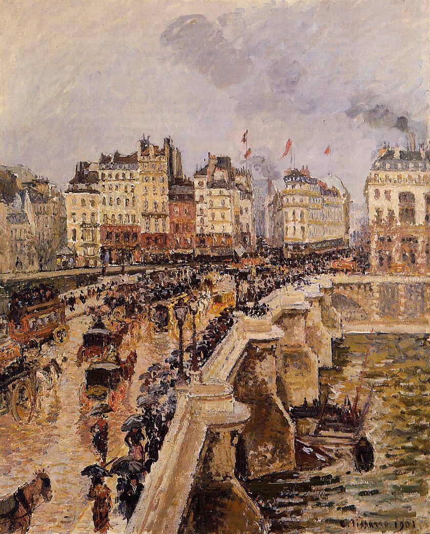 The Pont Neuf, Rainy Afternoon - Camille Pissarro