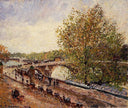 The Pont Royal, Grey Weather, Afternoon, Spring by Camille Pissarro — seascapes oil painting wall art, Impressionism