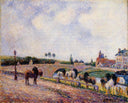 The Pontoise Bridge by Camille Pissarro — rural oil painting wall art, Impressionism