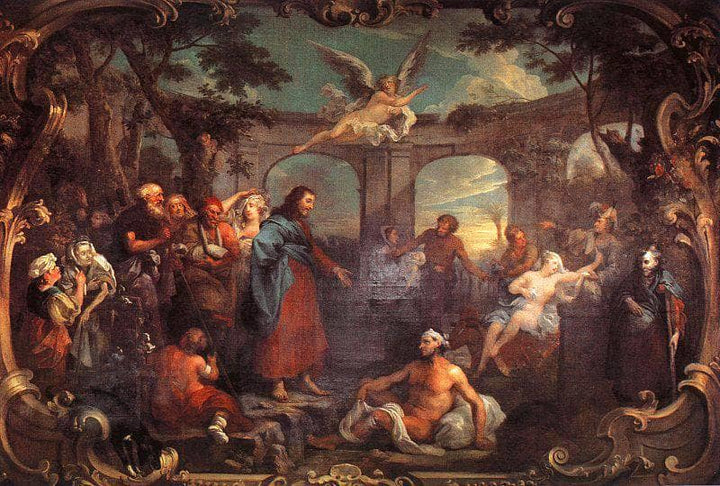 The Pool of Bethesda by William Hogarth — hand-painted cultural oil painting reproduction on canvas