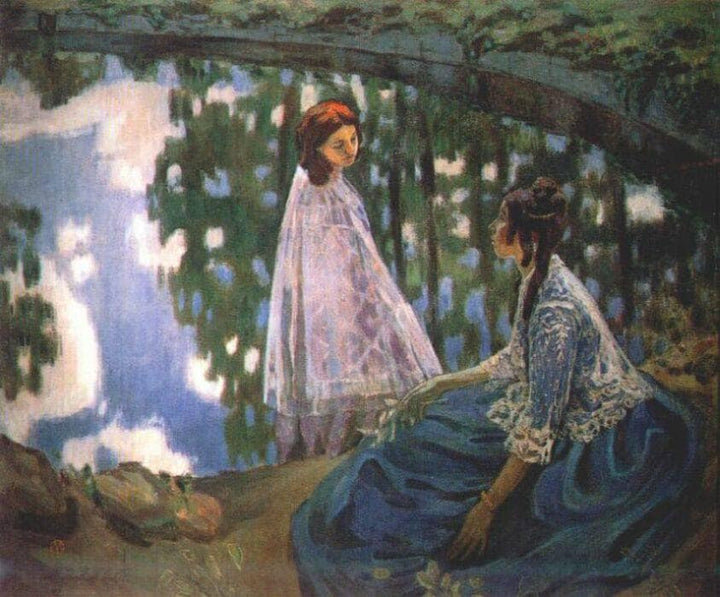 The Pool by Victor Borisov-Musatov — hand-painted landscape oil painting reproduction on canvas