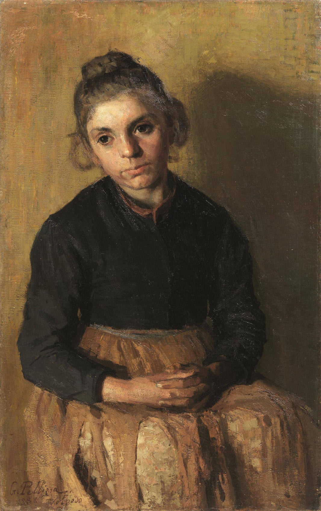 The poor girl by Pellizza da Volpedo — hand-painted portrait oil painting reproduction on canvas