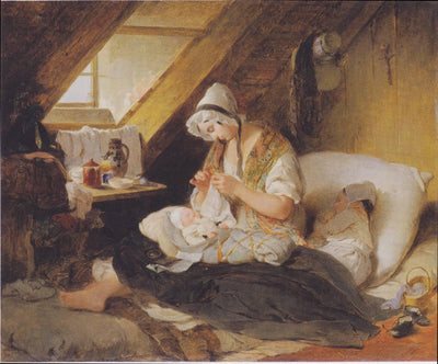 The poor officer's widow in kitchen