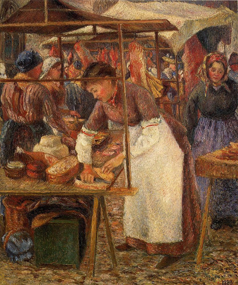 The Pork Butcher by Camille Pissarro — hand-painted portrait oil painting reproduction on canvas