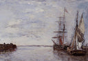 The Port at Deauville by Eugene Boudin — hand-painted nautical oil painting reproduction on canvas