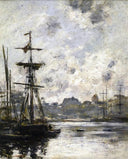 The Port, Fecamp by Eugene Boudin — hand-painted landscape oil painting reproduction on canvas