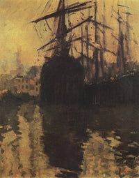The Port in Marseilles by Konstantin Korovin — hand-painted landscape oil painting reproduction on canvas