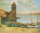 The Port of Collioure by Henri Martin — hand-painted architectural oil painting reproduction on canvas