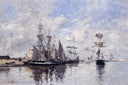 The Port of Deauville by Eugene Boudin — hand-painted landscape oil painting reproduction on canvas