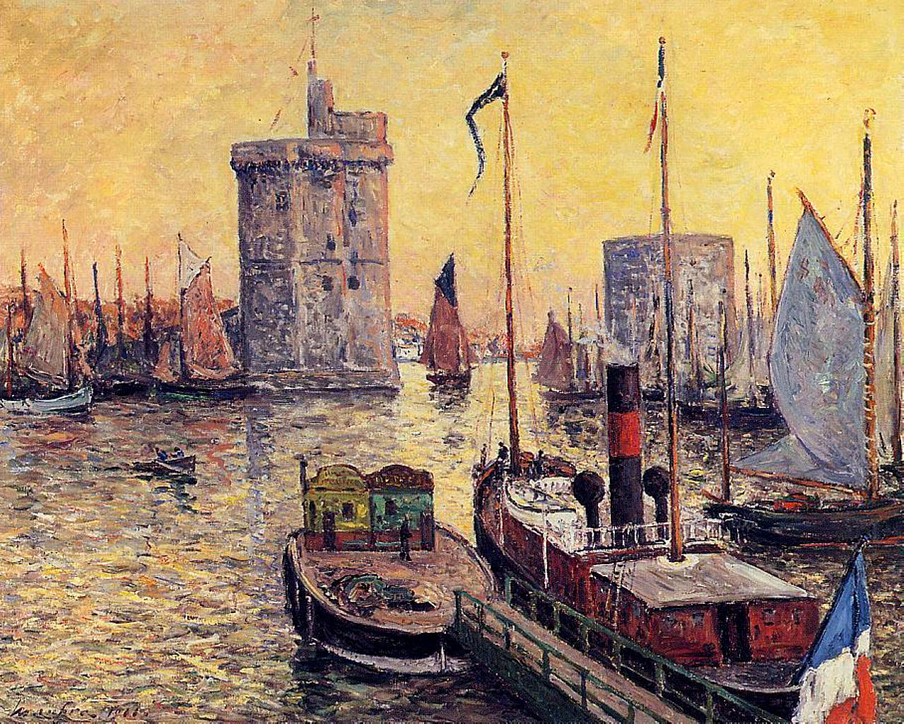 The Port of La Rochelle at Twilight - Maxime Maufra