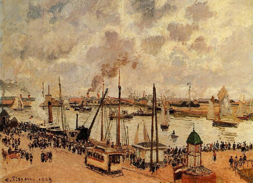The Port of Le Havre by Camille Pissarro — hand-painted landscape oil painting reproduction on canvas