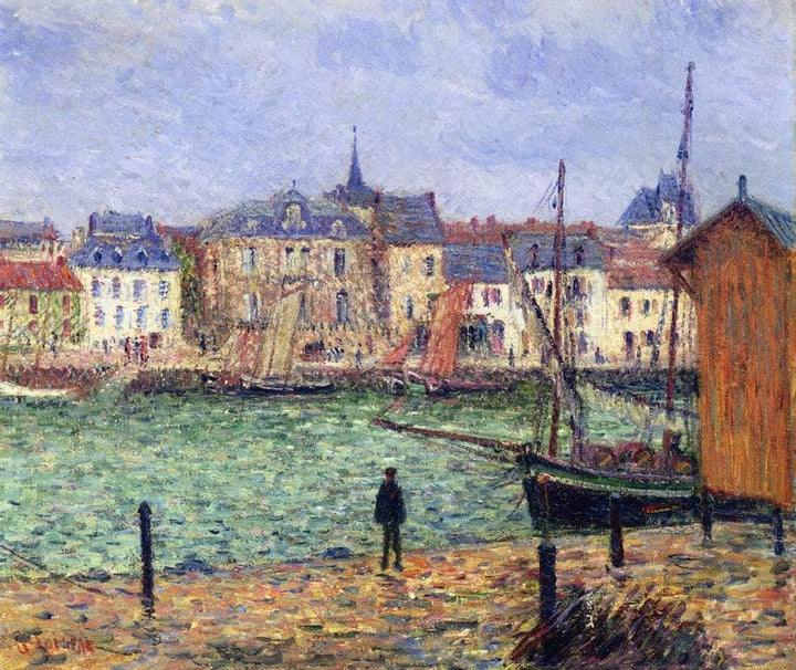 The Port of Pornic by Gustave Loiseau — hand-painted architectural oil painting reproduction on canvas