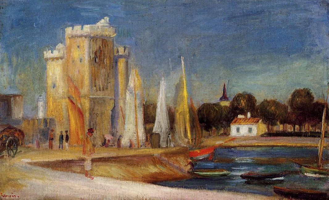 The Port of Rochelle by Pierre-Auguste Renoir — hand-painted architectural oil painting reproduction on canvas