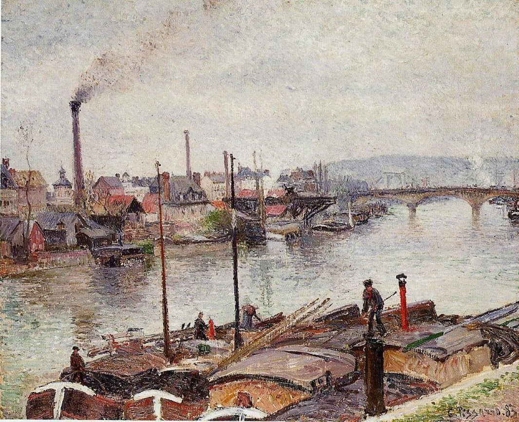 The Port of Rouen 2 by Camille Pissarro — hand-painted botanical oil painting reproduction on canvas