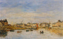 The Port of Trouville by Eugene Boudin — hand-painted architectural oil painting reproduction on canvas