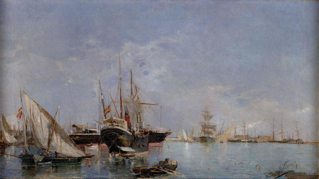 The Port of Valencia by Joaquín Sorolla — hand-painted nautical oil painting reproduction on canvas