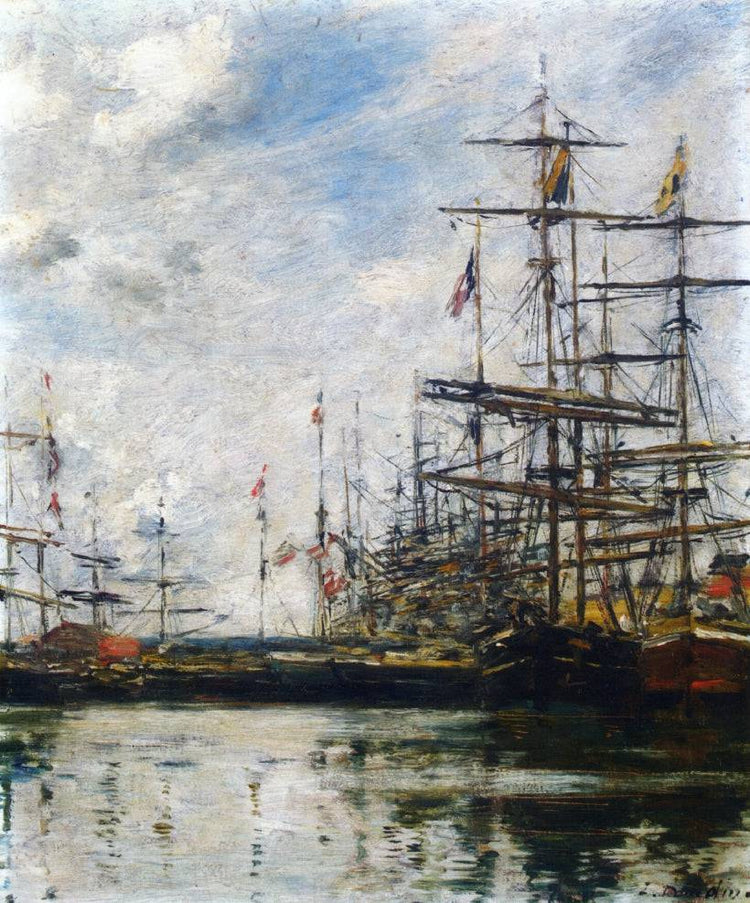 The Port, Ships at Dock - Eugene Boudin