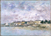 The Port, Trouville by Eugene Boudin — hand-painted architectural oil painting reproduction on canvas