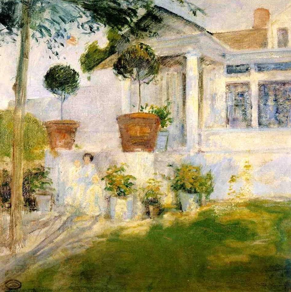 The Portico by John Henry Twachtman — hand-painted architectural oil painting reproduction on canvas