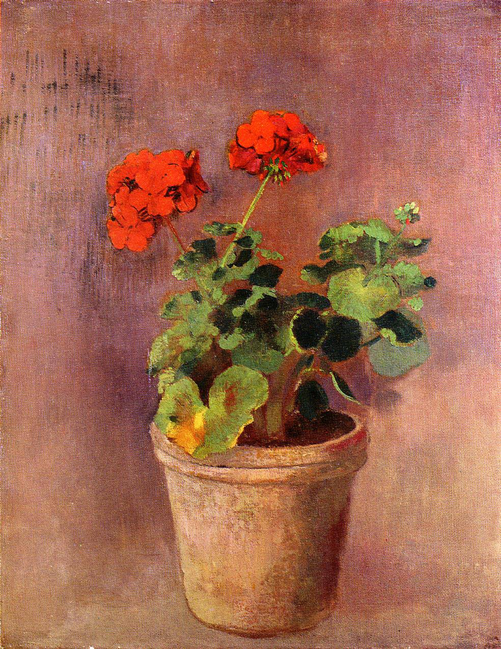 The Pot of Geraniums - Odilon Redon