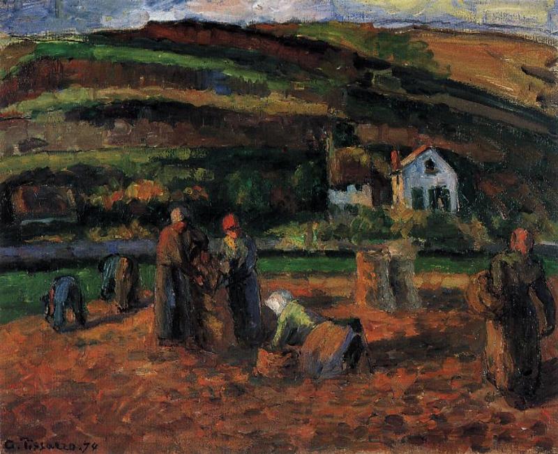 The Potato Harvest - Camille Pissarro