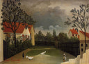 The Poultry Yard by Henri Rousseau — hand-painted abstract oil painting reproduction on canvas