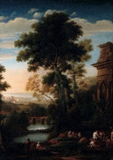 The pressing of grapes by Claude Lorrain — rural oil painting wall art, Baroque