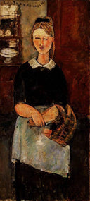 The Pretty Housewife by Amedeo Modigliani, male oil painting wall art, Expressionism