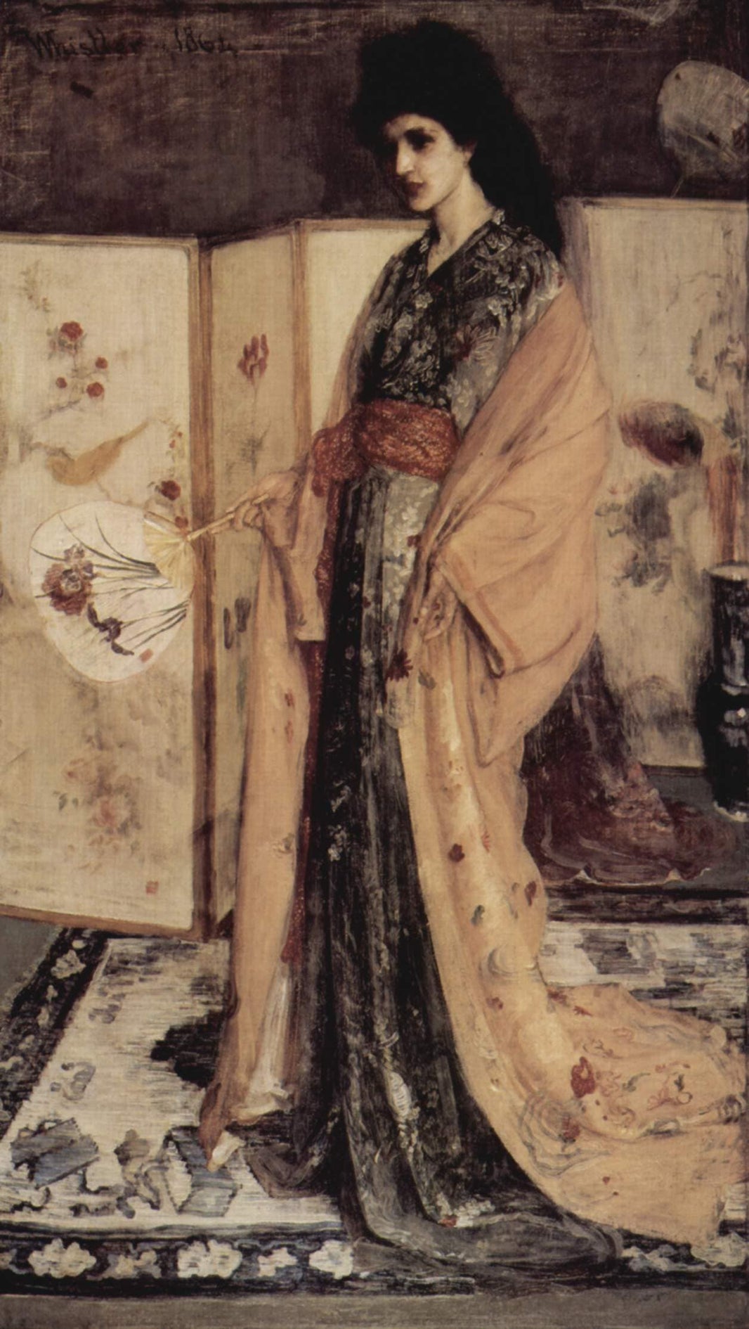 The Princess from the Land of Porcelain (Sketch for Rose and Silver) by James McNeill Whistler — hand-painted portrait oil painting reproduction on canvas