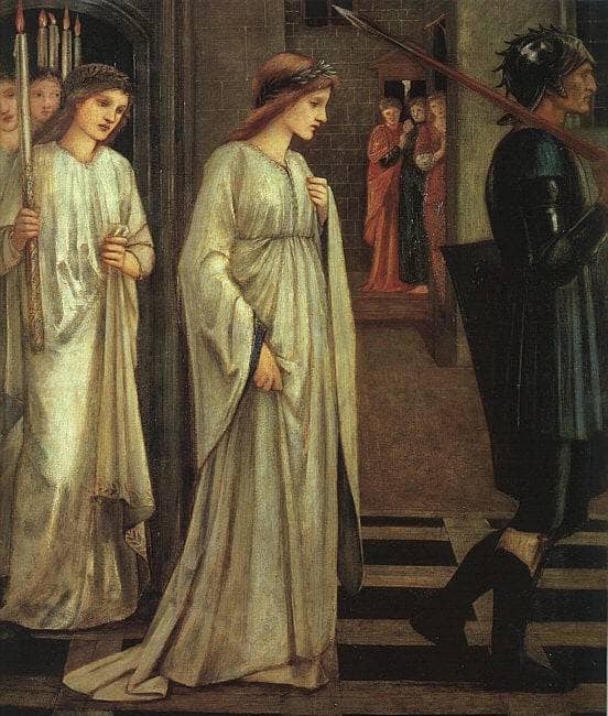 The Princess Sabra Led to the Dragon Painting by Edward Burne-Jones — hand-painted cultural oil painting reproduction on canvas