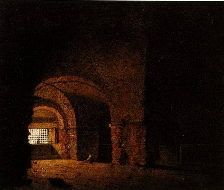 The Prisoner by Joseph Wright — hand-painted architectural oil painting reproduction on canvas