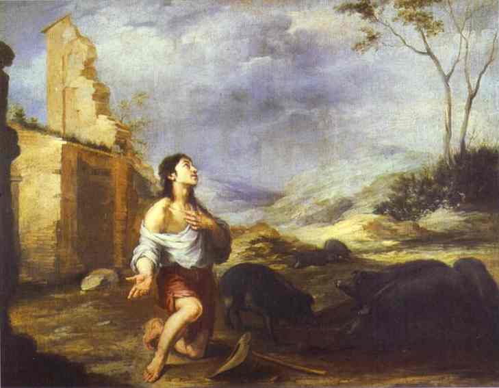 The Prodigal Son Feeding Swine by Bartolome Esteban Murillo — hand-painted cultural oil painting reproduction on canvas